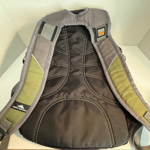 High Sierra Olive Green Padded Backpack Suspension Strap System Hiking Camping - Picture 6 of 10